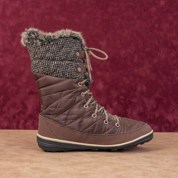 Columbia Women Heavenly Omni heat Fabric Brown Waterproof Winter Boots sz 8 - Picture 8 of 8